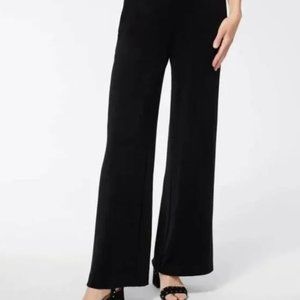 NWT Softwear Petites by Mark Singer Black Wide Leg Black Pants Large